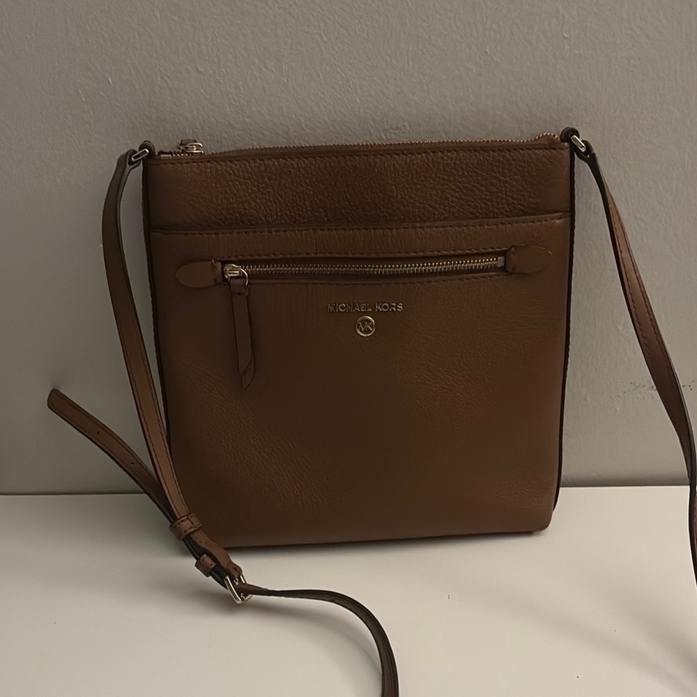 MICHAEL KORS Brown Leather Crossbody Bag